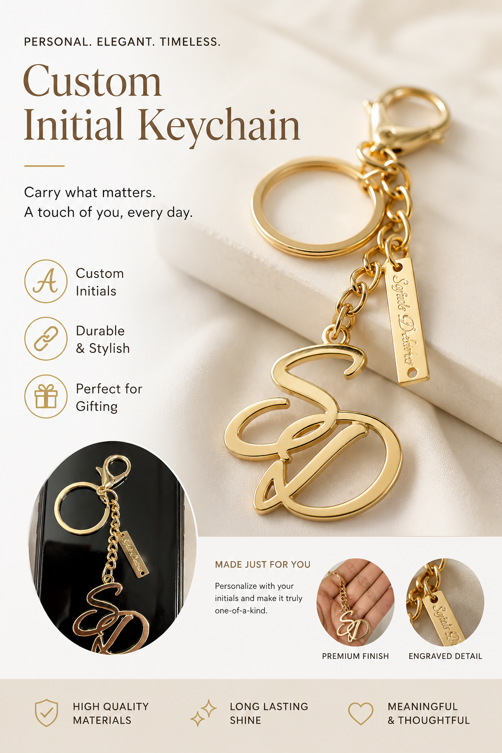 SD Keyring Gold Charm