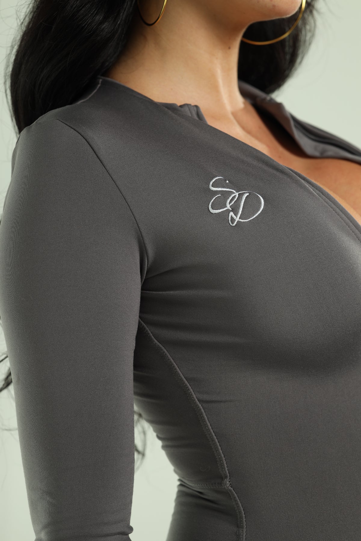 High Stretch Thermal Sculpt Jumpsuit in Grey