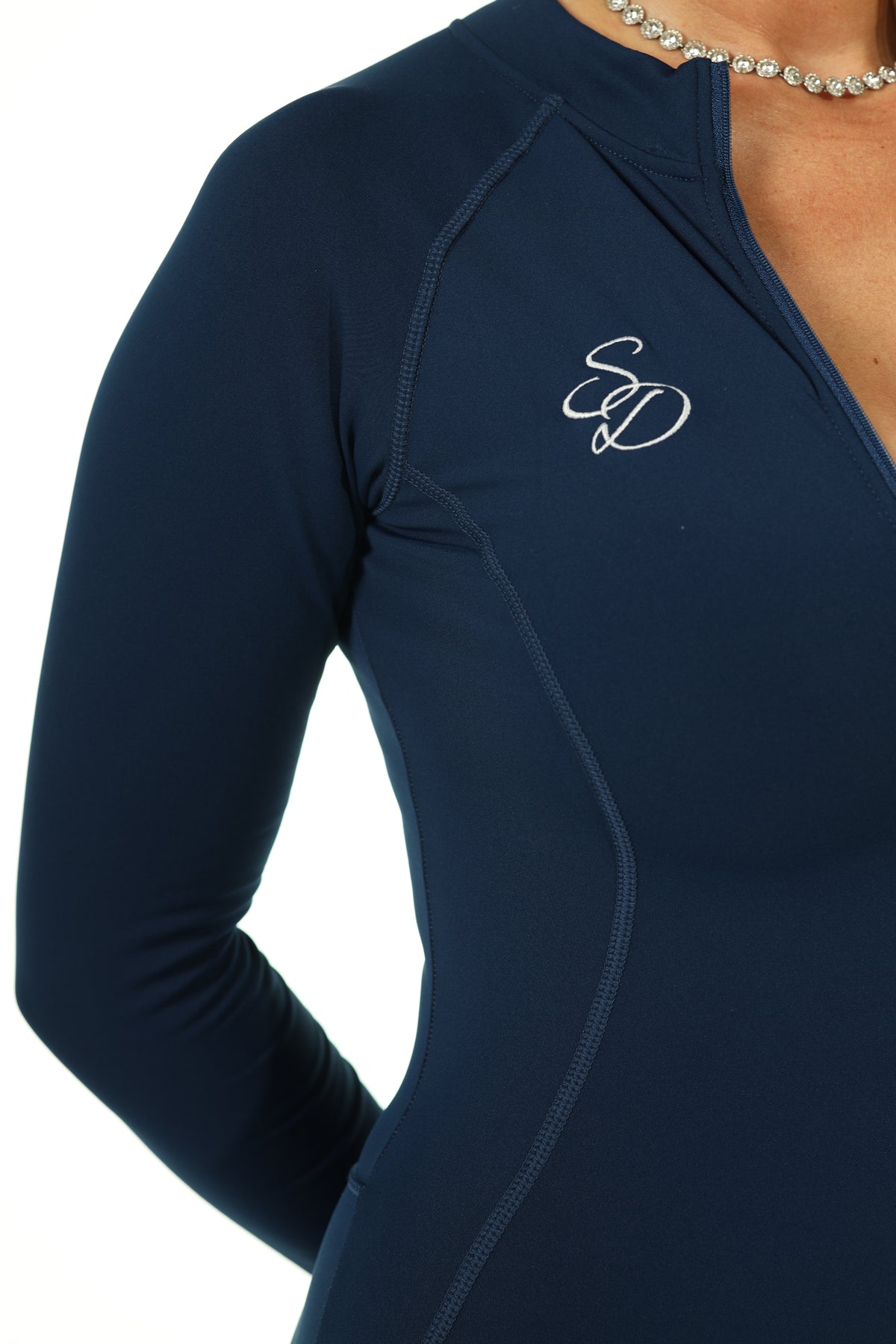 High Stretch Thermal Sculpt Jumpsuit in Navy Blue