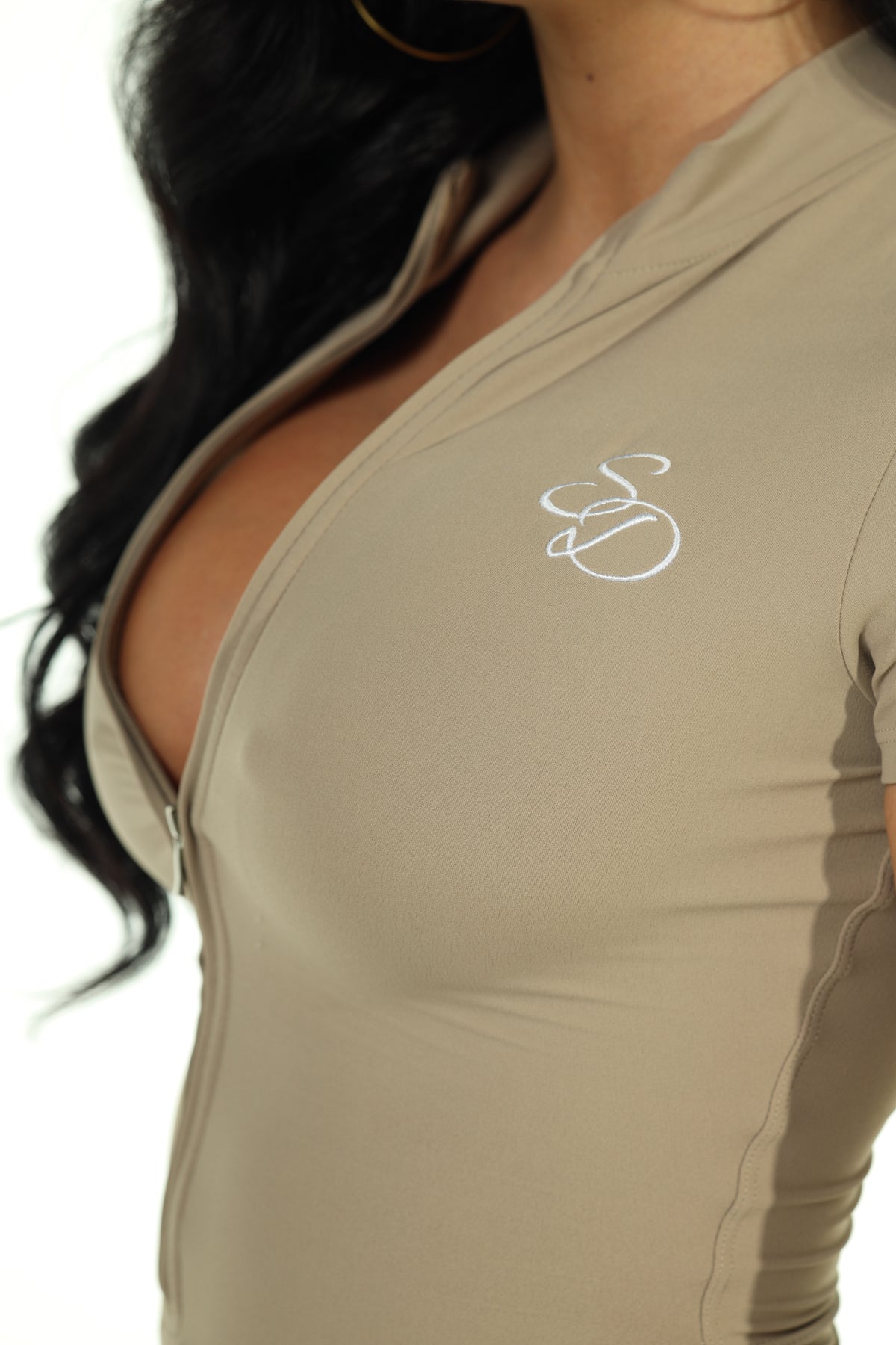 Second Skin Sculpt Playsuit in Sand