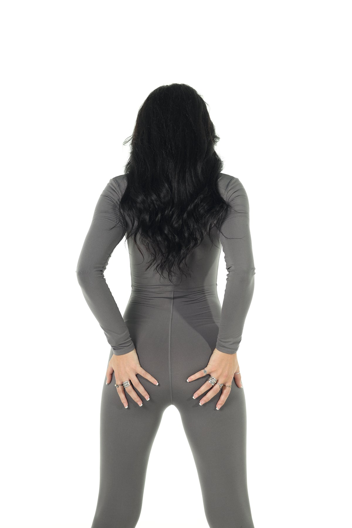 High Stretch Thermal Sculpt Jumpsuit in Grey