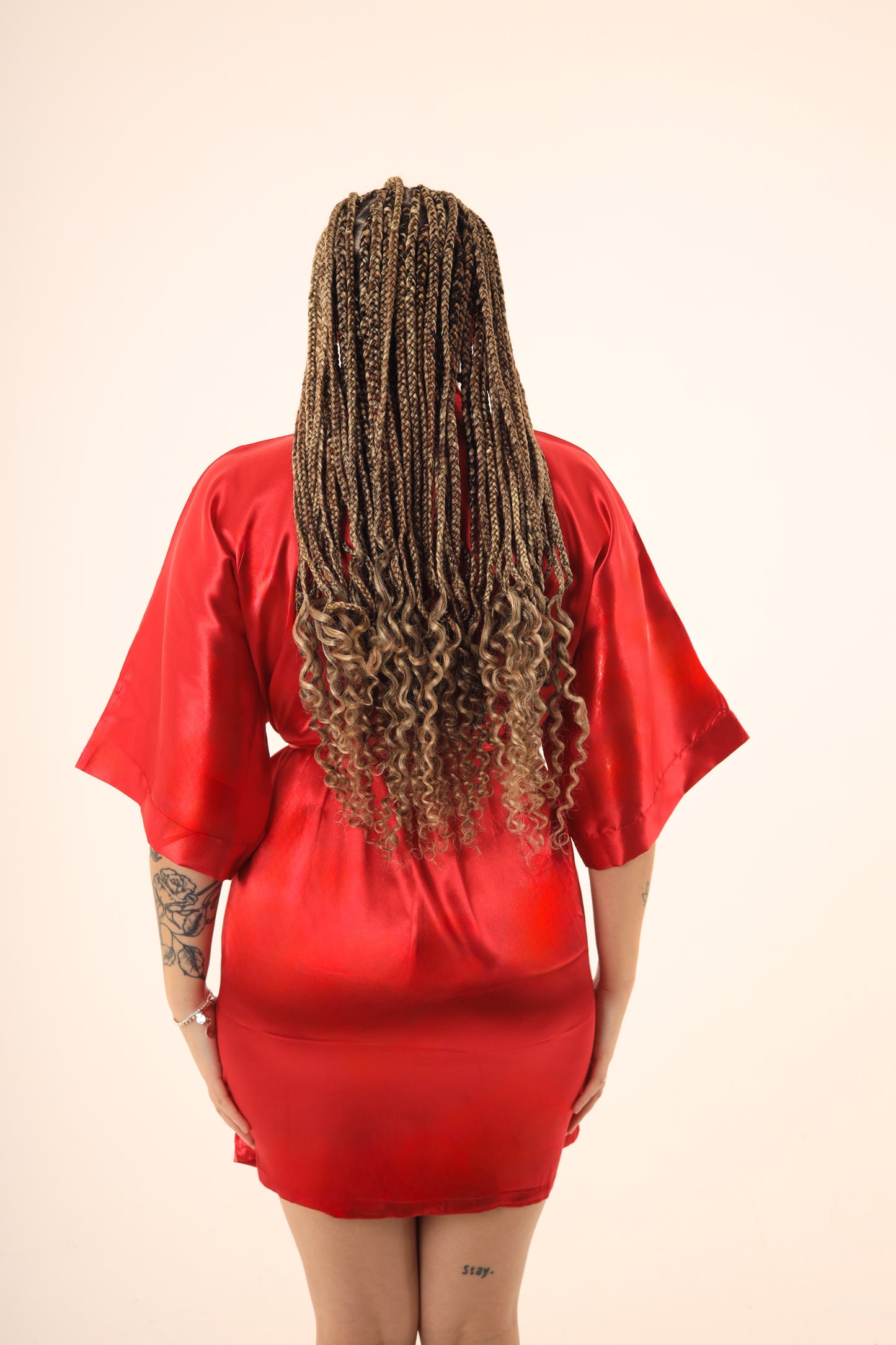 Luxe Desire Satin Robe in Red